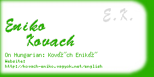 eniko kovach business card